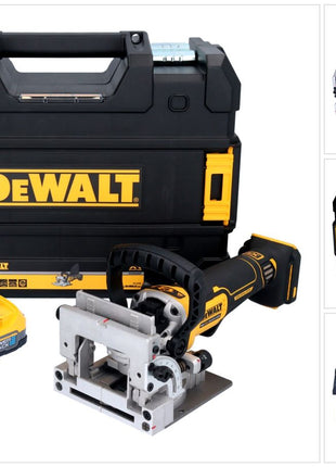 DeWalt DCW 682 NT Akku Flachdübelfräse 18 V 102 x 20 mm Brushless + 1x Powerstack Akku 1,7 Ah + TSTAK - ohne Ladegerät