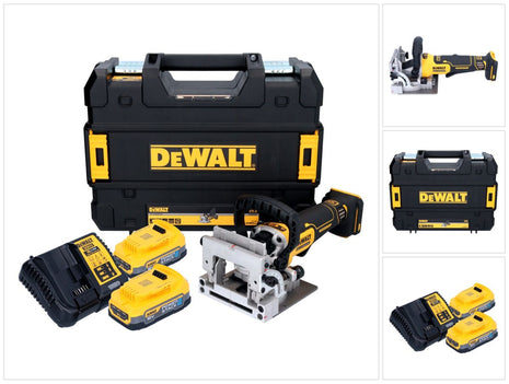 DeWalt DCW 682 E2T Fraiseuse à lamelles sans fil 18 V 102 x 20 mm sans balai + 2x batterie Powerstack 1,7 Ah + chargeur + TSTAK