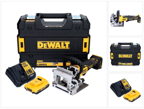 DeWalt DCW 682 D1T Akku Flachdübelfräse 18 V 102 x 20 mm Brushless + 1x Akku 2,0 Ah + Ladegerät + TSTAK