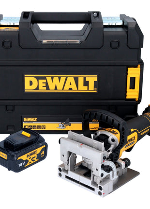 DeWalt DCW 682 NT Akku Flachdübelfräse 18 V 102 x 20 mm Brushless + 1x Akku 4,0 Ah + TSTAK - ohne Ladegerät