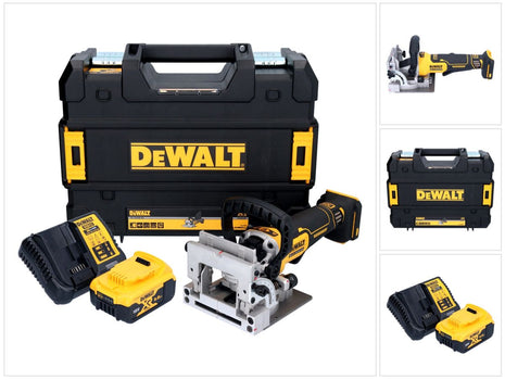 DeWalt DCW 682 P1T cordless flat dowel cutter 18 V 102 x 20 mm brushless + 1x rechargeable battery 5.0 Ah + charger + TSTAK