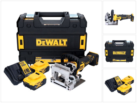 DeWalt DCW 682 P2T Fraiseuse à lamelles sans fil 18 V 102 x 20 mm sans balai + 2x batterie 5,0 Ah + chargeur + TSTAK