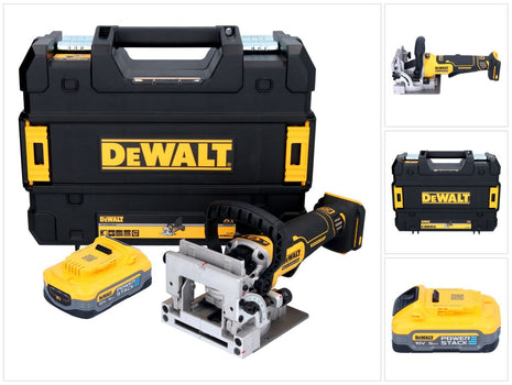 DeWalt DCW 682 NT cordless flat dowel cutter 18 V 102 x 20 mm brushless + 1x Powerstack battery 5.0 Ah + TSTAK - without charger