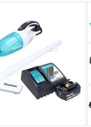 Makita DCL 181 FRF1WX Akku Staubsauger 18 V 53 mbar 0,65 L + 1x Akku 3,0 Ah + Ladegerät