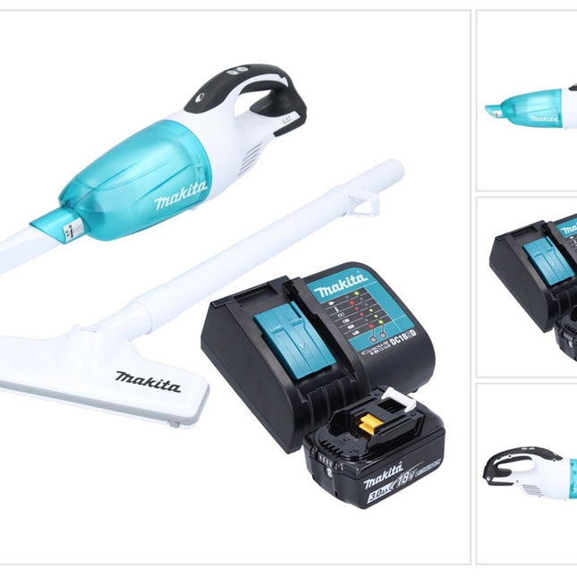 Aspiratore a batteria Makita DCL 181 FSF1WX 18 V 53 mbar 0,65 L + 1x batteria ricaricabile 3,0 Ah + caricatore