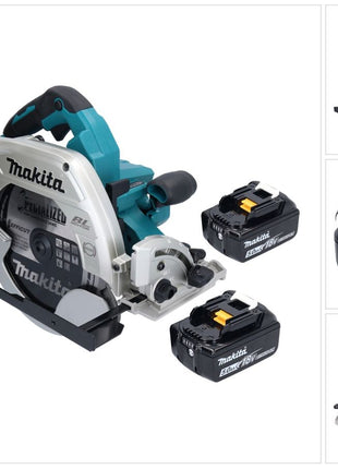 Makita DHS 900 T2U Akumulatorowa pilarka tarczowa 36 V ( 2x 18 V ) 235 mm bezszczotkowa + 2x akumulator 5,0 Ah + adapter Bluetooth - bez ładowarki