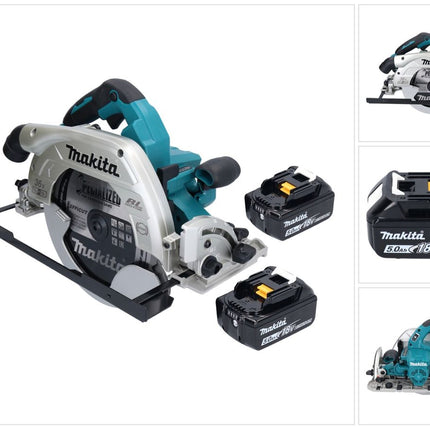 Makita DHS 900 T2U Akku Handkreissäge 36 V ( 2x 18 V ) 235 mm Brushless + 2x Akku 5,0 Ah + Bluetooth Adapter - ohne Ladegerät