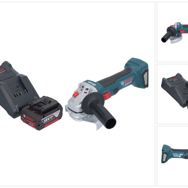 Bosch GWS 18V-7 Smerigliatrice angolare professionale a batteria 18 V 125 mm brushless + 1x batteria ricaricabile 4,0 Ah + caricabatterie