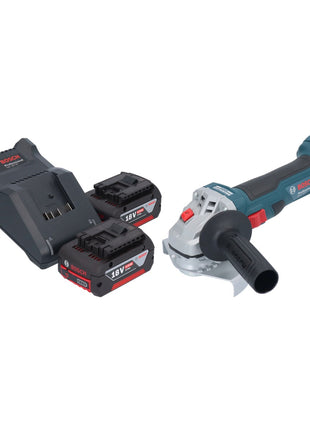 Bosch GWS 18V-7 Professional Akku Winkelschleifer 18 V 125 mm Brushless + 2x Akku 4,0 Ah + Ladegerät