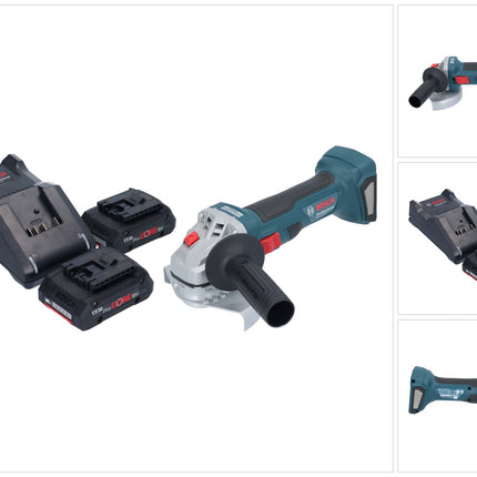 Bosch GWS 18V-7 Smerigliatrice angolare professionale a batteria 18 V 125 mm senza spazzole + 2x batteria ProCORE 4,0 Ah + caricabatterie