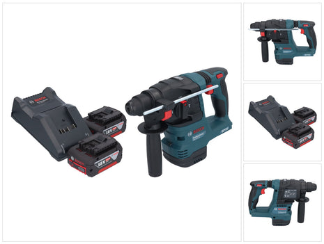 Bosch GBH 18V-22 Professional cordless hammer drill 18 V 1.9 J SDS Plus Brushless + 2x rechargeable battery 4.0 Ah + charger