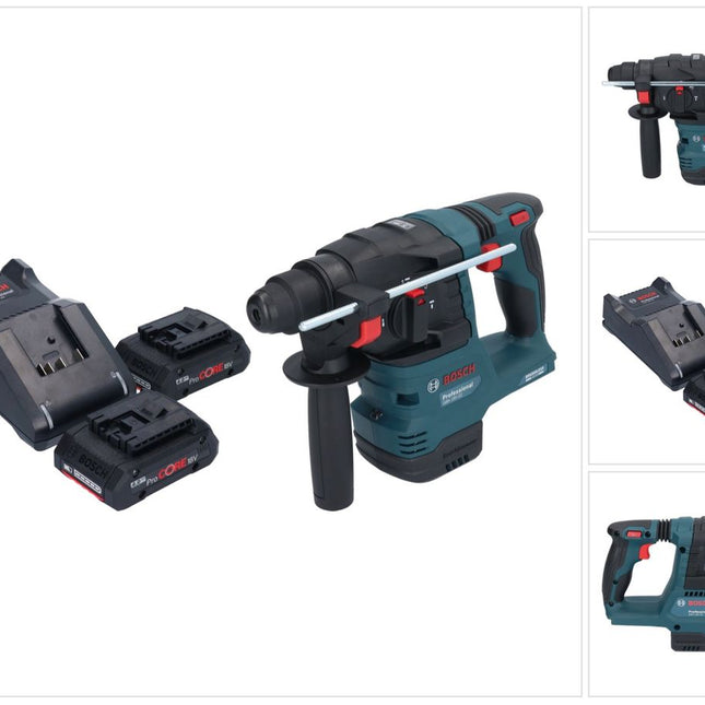 Bosch GBH 18V-22 Professional Akku Bohrhammer 18 V 1,9 J SDS Plus Brushless + 2x ProCORE Akku 4,0 Ah + Ladegerät