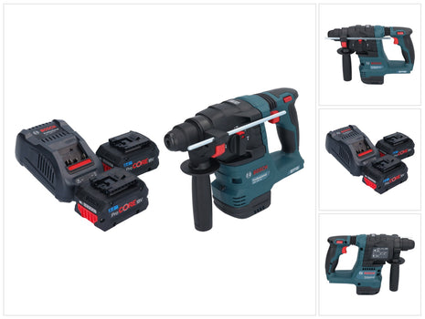 Bosch GBH 18V-22 Taladro percutor inalámbrico profesional 18 V 1,9 J SDS Plus Brushless + 2x batería ProCORE 8,0 Ah + cargador