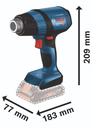 Bosch GHG 18V-50 Professional Akku Heissluftgebläse 18 V 300° C / 500° C ( 06012A6500 ) Solo - ohne Akku, ohne Ladegerät