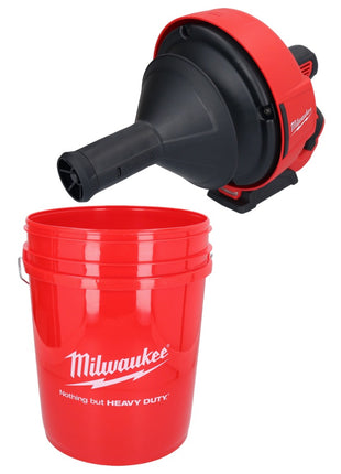 Limpiador de tuberías a batería Milwaukee M12 BDC6-0C 12 V (4933451634) + espiral + cubo - sin batería, sin cargador