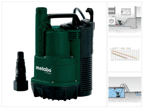 Metabo TP 7500 SI Clear water submersible pump ( 0250750013 ) 300 Watt delivery rate 7500 l/h