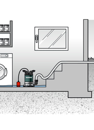 Metabo TP 7500 SI Klarwasser Tauchpumpe ( 0250750013 ) 300 Watt Fördermenge 7500 l/h