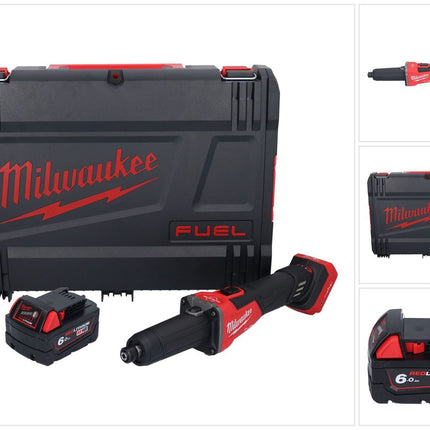 Milwaukee M18 FDGROVB-601X Akku Geradschleifer 18 V Brushless + 1x Akku 6,0 Ah + HD Box - ohne Ladegerät