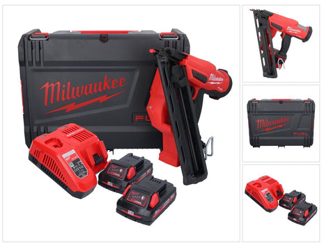 Milwaukee M18 FN15GA-302X Akku Nagler 18 V Brushless 32 - 64 mm + 2x Akku 3,0 Ah + Ladegerät + HD Box