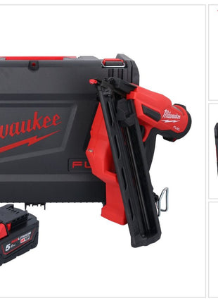 Milwaukee M18 FN15GA-501X Akku Nagler 18 V Brushless 32 - 64 mm + 1x Akku 5,0 Ah + HD Box - ohne Ladegerät