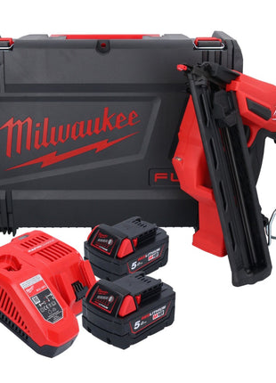 Milwaukee M18 FN15GA-502X Akku Nagler 18 V Brushless 32 - 64 mm + 2x Akku 5,0 Ah + Ladegerät + HD Box