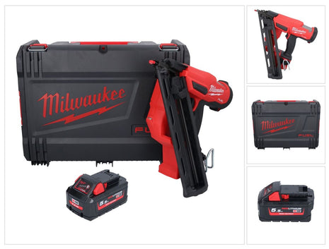 Clavadora a batería Milwaukee M18 FN15GA-551X 18 V sin escobillas 32 - 64 mm + 1x batería 5,5 Ah + caja HD - sin cargador