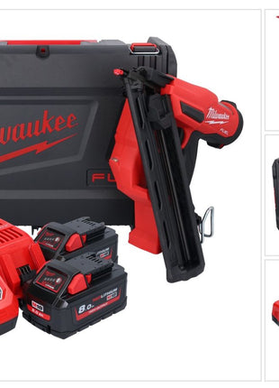 Milwaukee M18 FN15GA-802X Akku Nagler 18 V Brushless 32 - 64 mm + 2x Akku 8,0 Ah + Ladegerät + HD Box