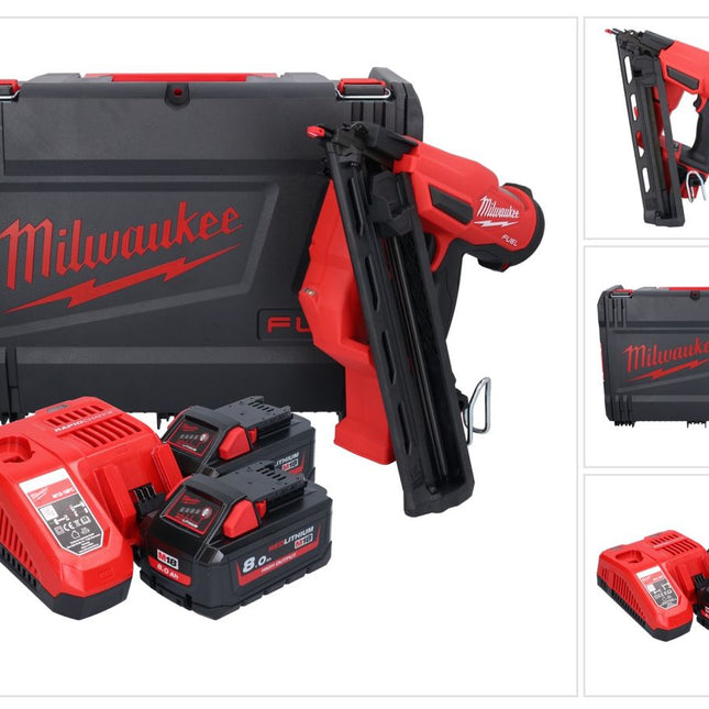 Milwaukee M18 FN15GA-802X Akku Nagler 18 V Brushless 32 - 64 mm + 2x Akku 8,0 Ah + Ladegerät + HD Box