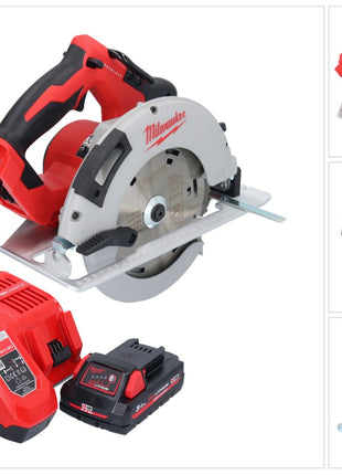 Milwaukee M18 BLCS66-301 Akku Handkreissäge 18 V 190 mm Brushless + 1x Akku 3,0 Ah + Ladegerät