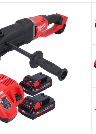 Milwaukee M18 FRAD2-302 akumulatorowa wiertarko-wkrętarka kątowa 18 V 122 Nm bezszczotkowa + 2x akumulator 3,0 Ah + ładowarka