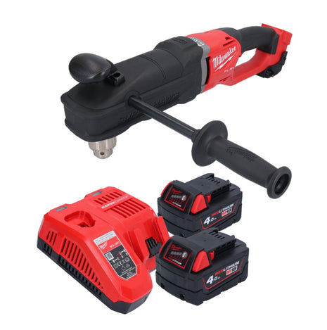 Taladro angular a batería Milwaukee M18 FRAD2-402 18 V 122 Nm sin escobillas + 2x baterías 4,0 Ah + cargador