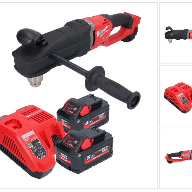 Milwaukee M18 FRAD2-552 Trapano angolare a batteria 18 V 122 Nm brushless + 2x batteria ricaricabile 5,5 Ah + caricatore