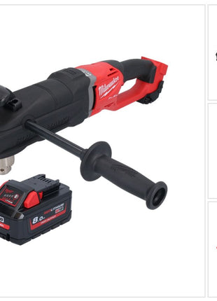 Taladro angular a batería Milwaukee M18 FRAD2-801 18 V 122 Nm sin escobillas + 1x batería 8,0 Ah - sin cargador