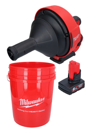 Milwaukee M12 BDC6-601C Akumulatorowa wyciorarka do rur 12 V + 1x akumulator 6,0 Ah + spirala + łyżka - bez ładowarki