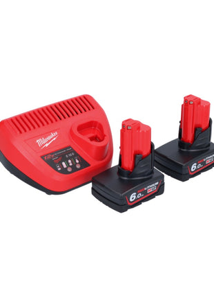 Milwaukee M12 BDC6-602C akumulatorowa wyciorarka do rur 12 V + 2x akumulator 6,0 Ah + ładowarka + spirala + wiadro