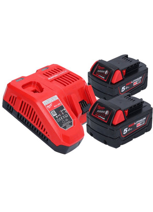 Pulidora a batería Milwaukee M18 FAP180-502 18 V 180 mm sin escobillas + 2x baterías 5,0 Ah + cargador