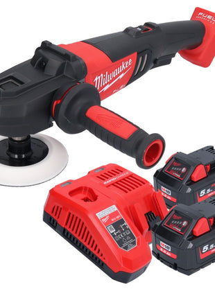 Pulidora a batería Milwaukee M18 FAP180-552 18 V 180 mm sin escobillas + 2x baterías 5,5 Ah + cargador