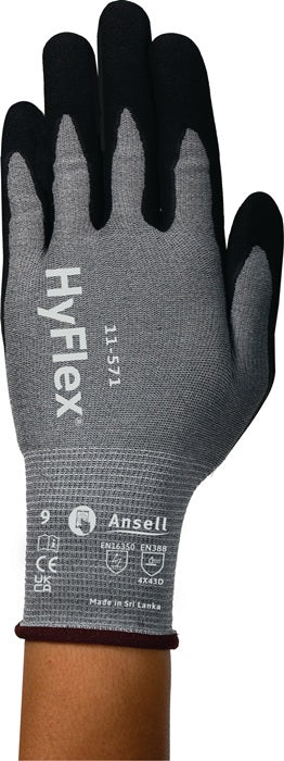 Guantes de protección contra cortes ANSELL HyFlex® 11-571 talla 10 negro (4000391316)