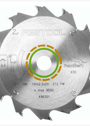 Festool Panther Kreissägeblatt HW 160 x 20 x 2,2 PW12 12 Zähne ( 496301 ) - Toolbrothers