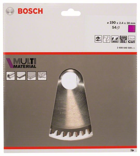 BOSCH Lama circolare Ø esterno 190 mm Numero di denti 54 HLTCG ( 4000908903 )