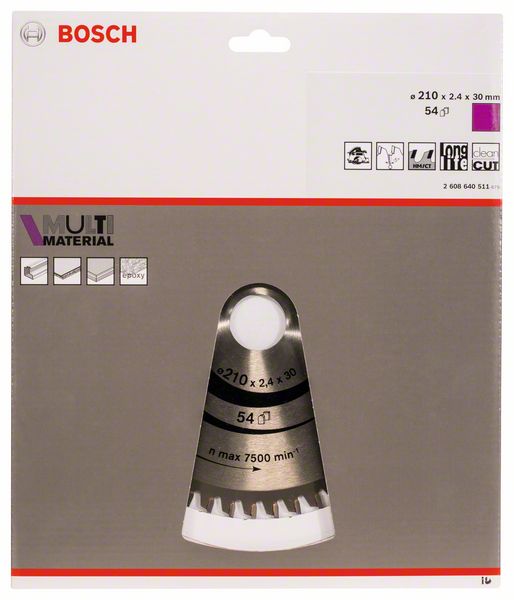 Lama circolare BOSCH Ø esterno 210 mm numero di denti 54 HLTCG ( 4000908905 )