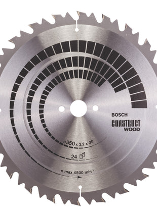 Piła tarczowa Bosch Professional Construct Wood ( 2 608 640 702 ) 350 x 30 x 3,2 mm 24 zęby do drewna