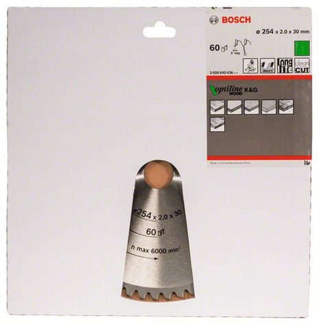 BOSCH Piła tarczowa Optiline Wood Ø zewnętrzna 254 mm Liczba zębów 60 WZ/N ( 8000342023 )