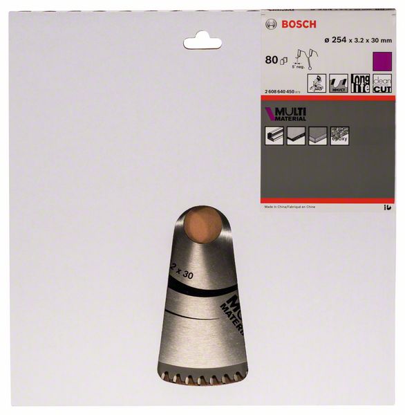 Lama circolare BOSCH Ø esterno 254 mm Numero di denti 80 HLTCG ( 8000342267 )