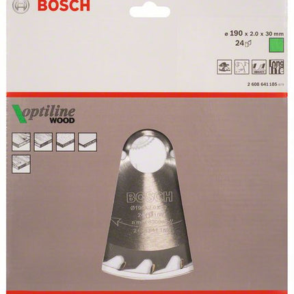 Lama circolare BOSCH Optiline Wood Ø esterno 190 mm Numero di denti 24 WZ ( 4000908909 )