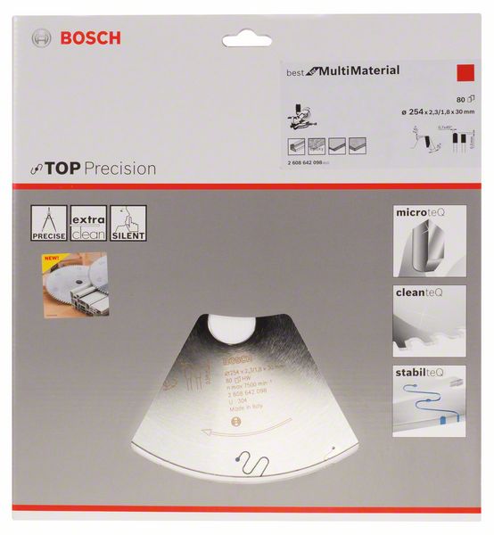 Lama circolare BOSCH Ø esterno 254 mm Numero di denti 80 HLTCG ( 8000342277 )