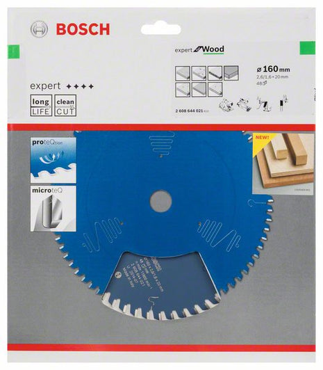 Hoja de sierra circular BOSCH Expert para madera diámetro exterior 160 mm número de dientes 48 WZ (8000342045)