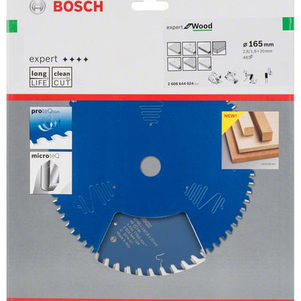 BOSCH Kreissägeblatt Expert for Wood Außen-Ø 165 mm Zähnezahl 48 WZ ( 8000342048 )