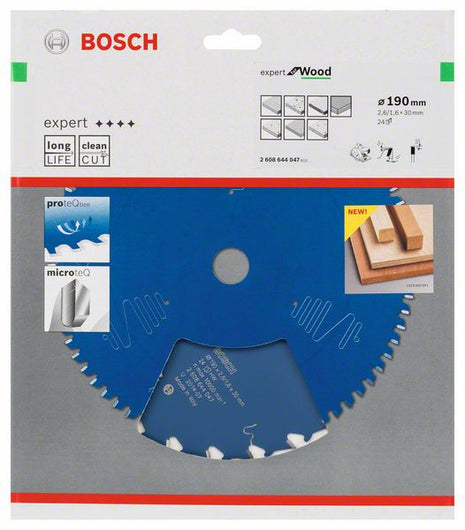 BOSCH Piła tarczowa Expert do drewna Ø zewnętrzna 190 mm Liczba zębów 24 WZ ( 8000342075 )