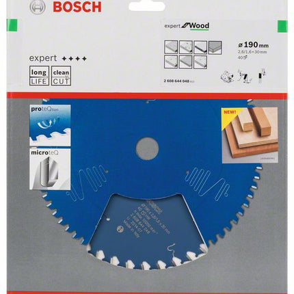 BOSCH Kreissägeblatt Expert for Wood Außen-Ø 190 mm Zähnezahl 40 WZ ( 8000342076 )